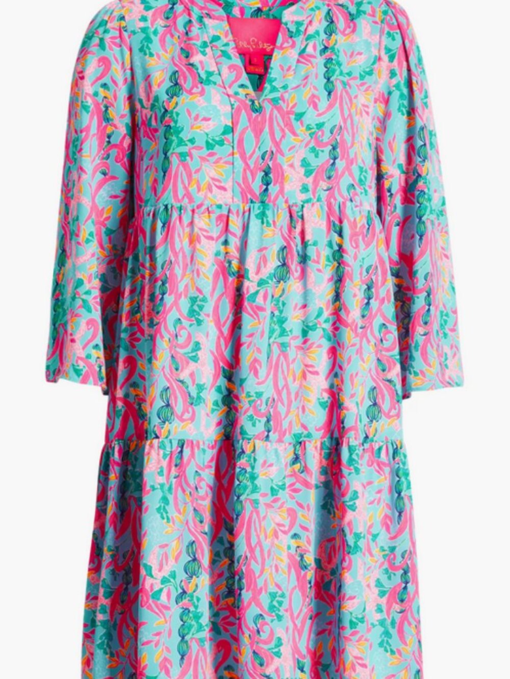 NWT Lilly Pulitzer Martine 3/4 Sleeve Lined Dress in Seaweed Samba Small